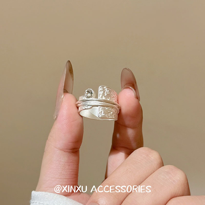 Multi-layer ring, wide band, shimmering diamond, versatile - 1
