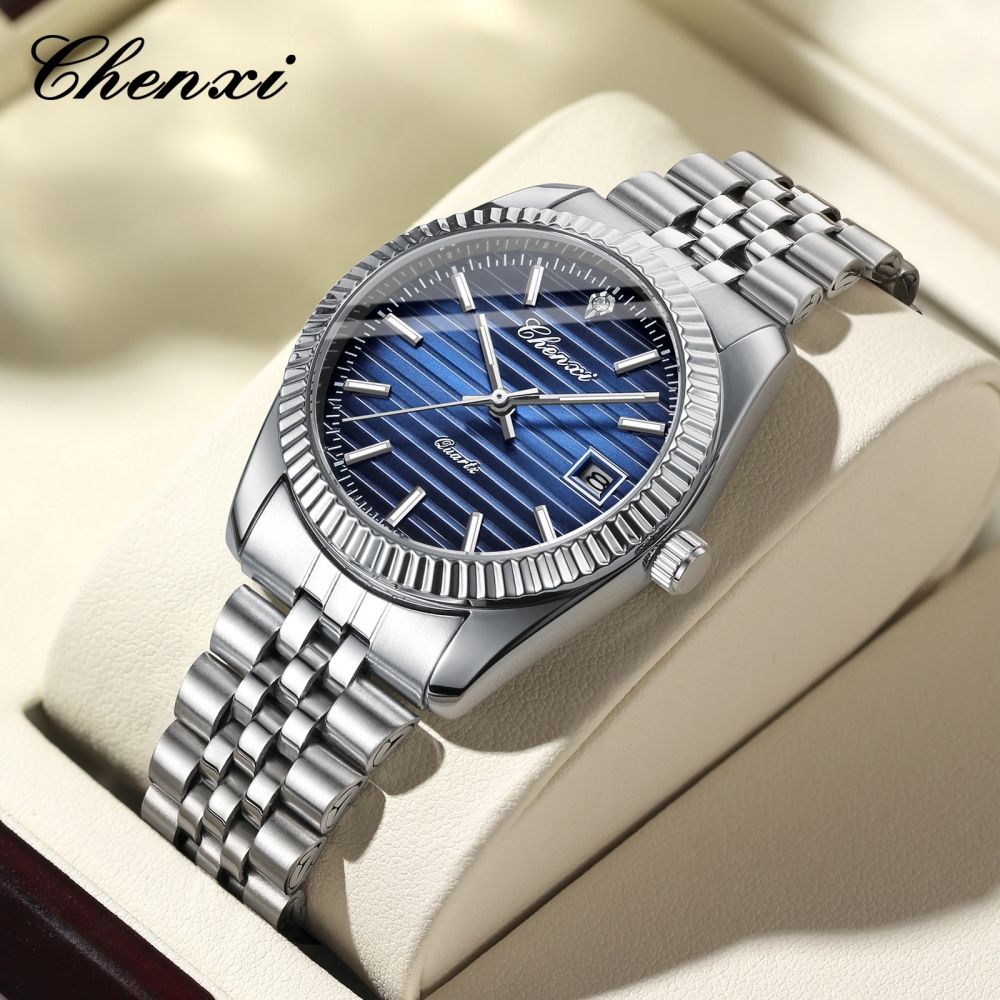 Chenxi Herrenuhr, modische Business-Quarzuhr mit Datum, nachleuchtend, wasserdicht