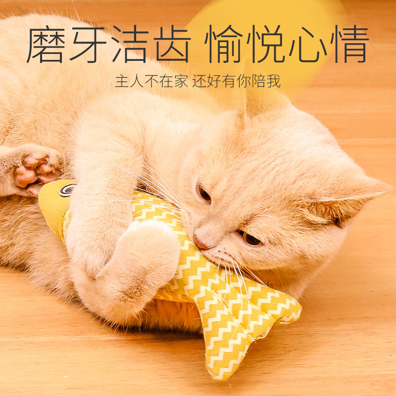 Self-Play Catnip Realistic Fish Cat Teaser Toy for Kittens