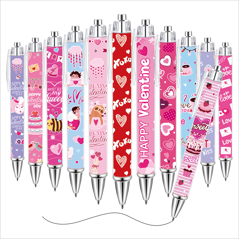 Girls Bow Heart Ballpoint Pen with Roll Paper Insert