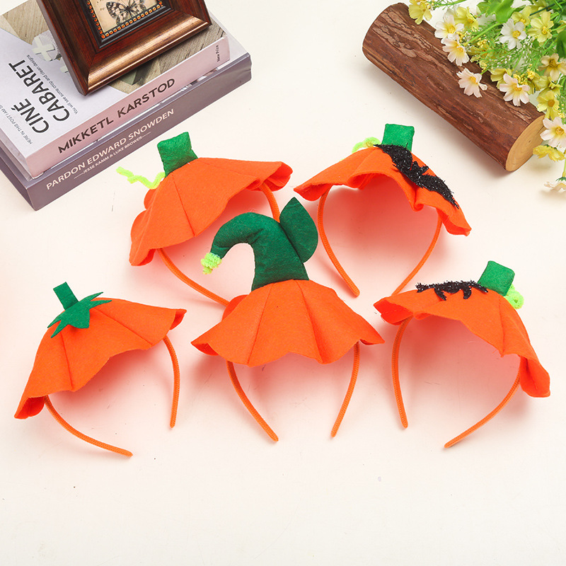 Amazon Cross-Border Halloween Large Pumpkin Hat Hair Accessories Headwear Kids Cartoon Cute Headband Festival Party Decoration