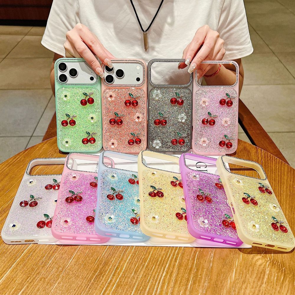 iPhone 18/17 Pro Max case with 3D pearl butterfly design