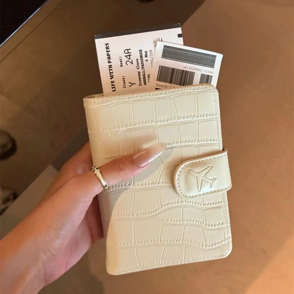 Korean Style Instagram Popular Multi-functional Passport Holder Leather Travel Passport Bag Crocodile Pattern Bank Card ID Document Organizer Pouch