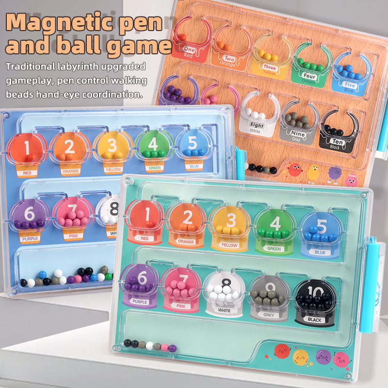 CE EN71 Certified Maze Magnetic Beads, 6-Color Matching Educational Toy