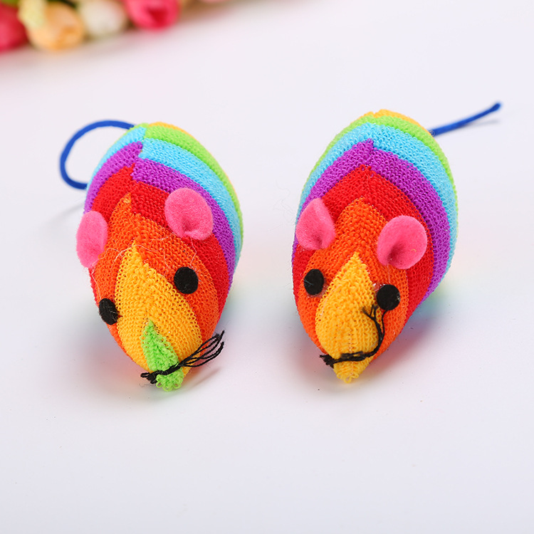 Rainbow Mouse Cat Toy, Simulated Small Mouse
