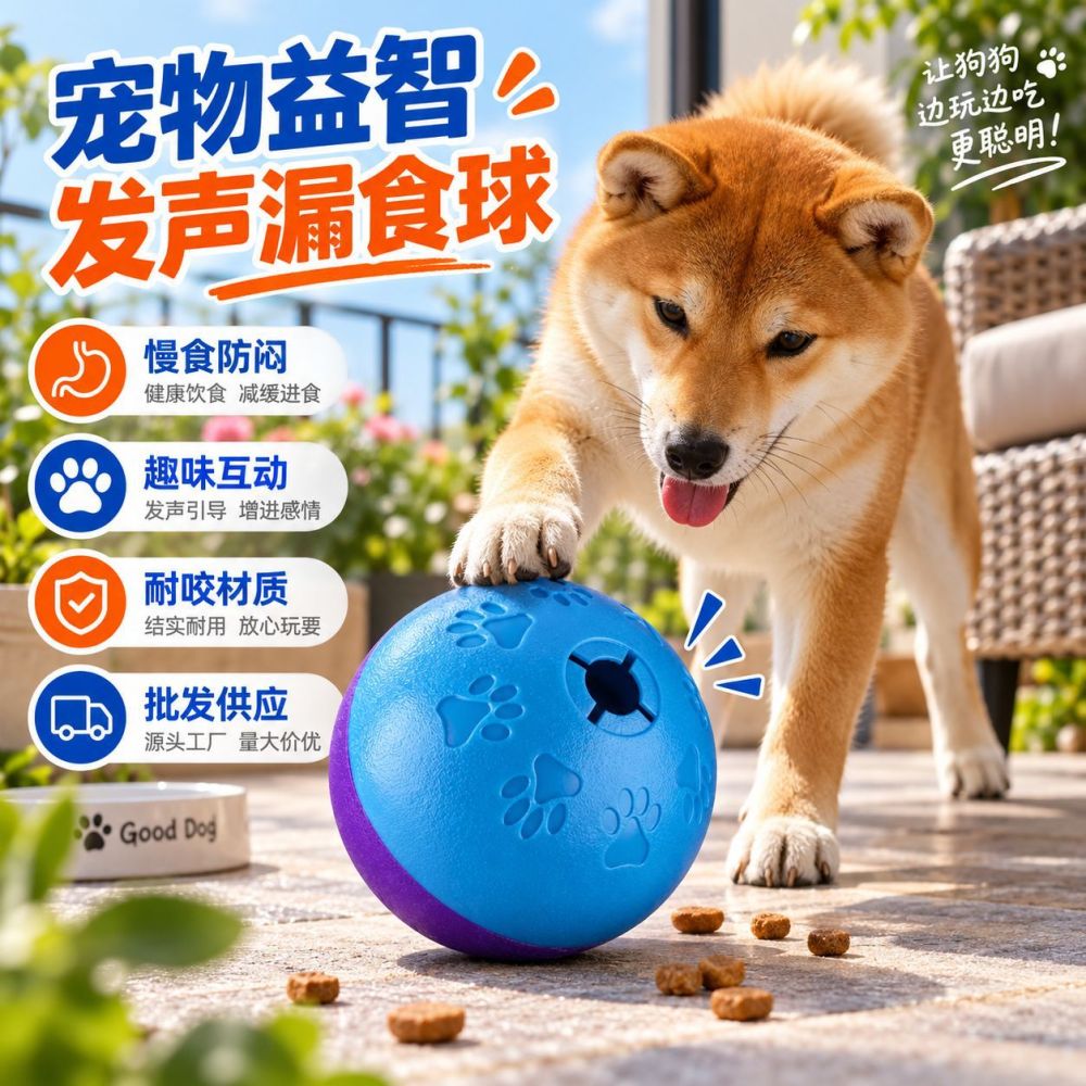 Evcil Hayvan Cıt Cıtlı Gizli Yem Topu Köpek Kaçak Mama Sesli Etkileşimli Oyuncak Isırmaya Dayanıklı Diş Kaşıma Eğitim Zeka Topu Sıkıntıyı Giderici