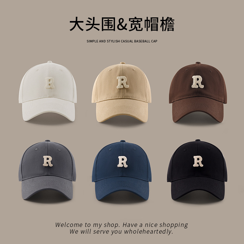 Fabrik-Direktversand Baseballkappe mit Buchstaben-Stickerei, großer Kopfumfang, Unisex, breite Krempe, lässige Ente-Schirmmütze, universell einsetzbar, Sonnenschutzmütze - 3