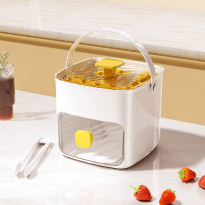 Bedruckter Eiswürfelbehälter, Eiswürfelblatt, Lebensmittel-Silikon-Form, leicht zu entnehmer Eiswürfelbehälter mit Deckel. - 10