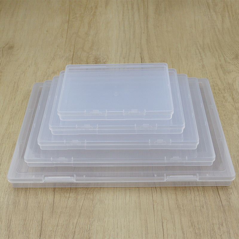 Dikdörtgen plastik kutu PP şeffaf kutu kare ambalaj plastik kutu flip-top büyük depolama düz kutu sınır ötesi 1.7cm