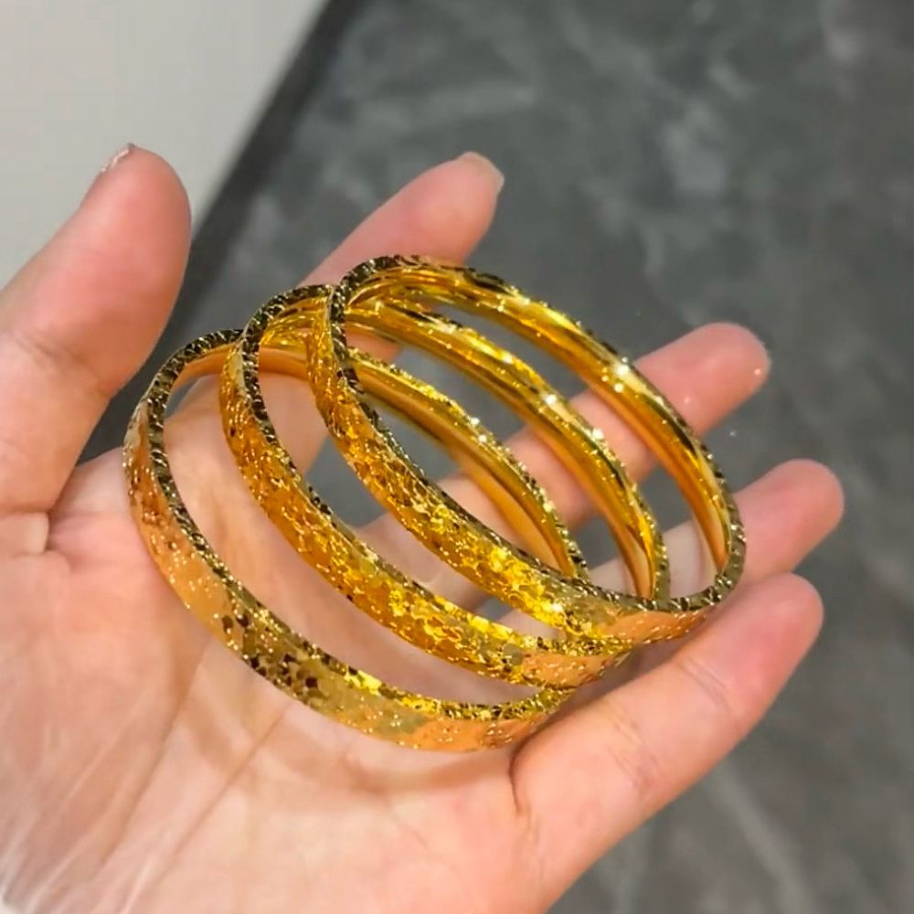 24K Gold-Armband, CNC dreieckig, zerquetschtes Eis-Glanz-Stil, für Frauen