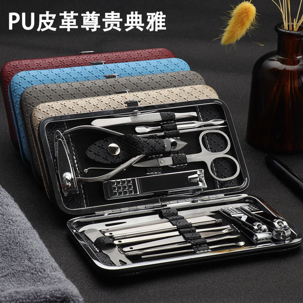 19-piece nail care set with nail clippers, foot care tools, ear cleaner - 1