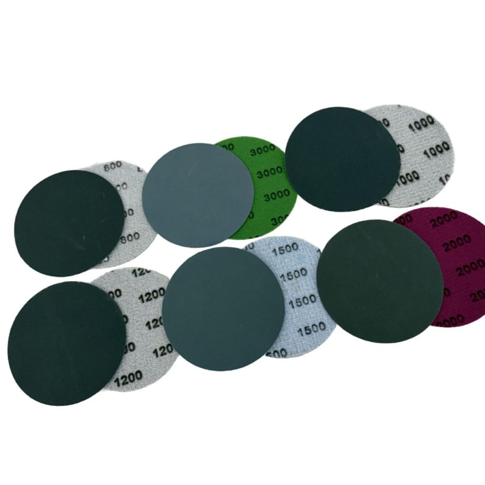 Sınır ötesi 30'lu set 3 inç 75 MM silisyum karbür arka kadifeli zımpara kağıdı, zımpara taşlama aracı