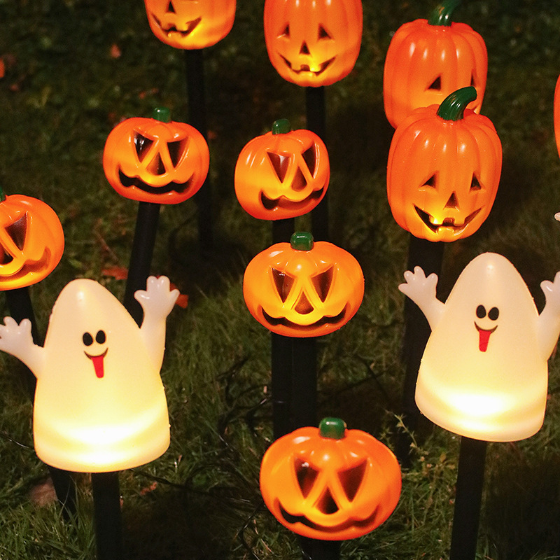 Halloween Solar LED Garden Light String, Waterproof, Pumpkin Ghost Design
