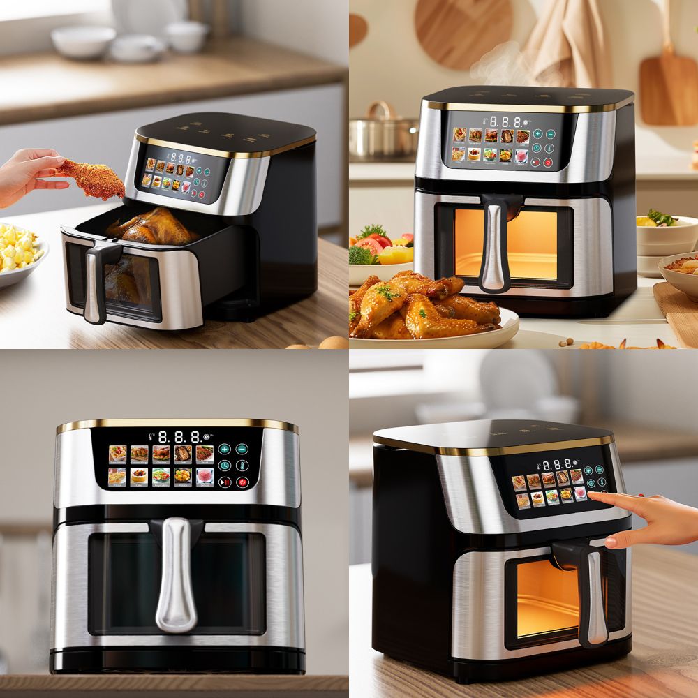 New Cross-border Air Fryer Machine Large Capacity Air Fryer Smart Visual Non-flip Electric Deep Fryer OEM Customization - 5