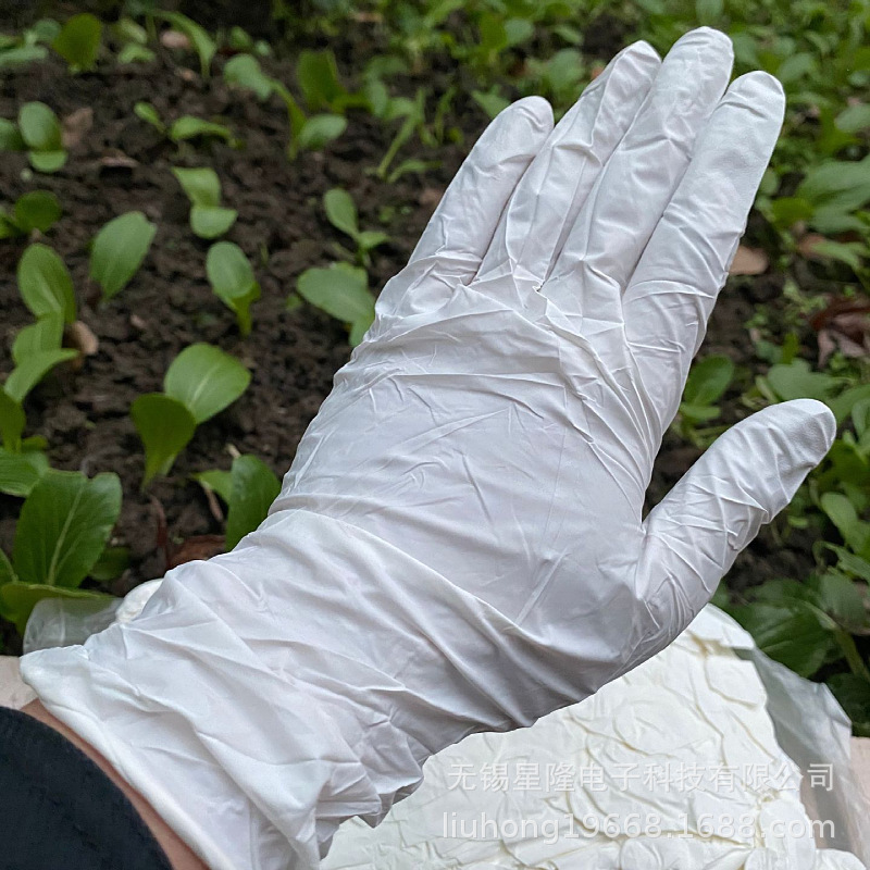 12 inch White Nitrile Gloves, Oil-Resistant, Disposable Protective Gloves
