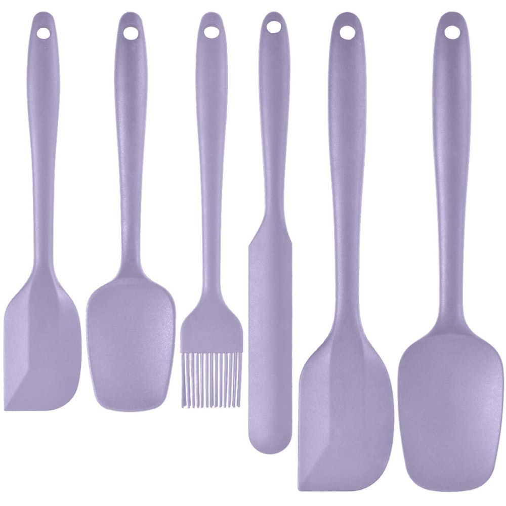 Yüksek Sıcaklık Dirençli Silikon Kazıyıcı Seti 6'lı Paket Krem Tek Parça Kazıyıcı Spatula Fırça Çeşitli Boyutlarda Silikon Mutfak Aletleri - 11
