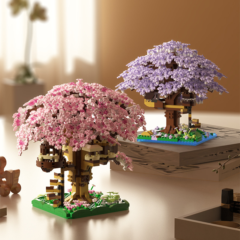 JIHUI YIGAO M3078 Cherry Blossom Tree Building Block Set