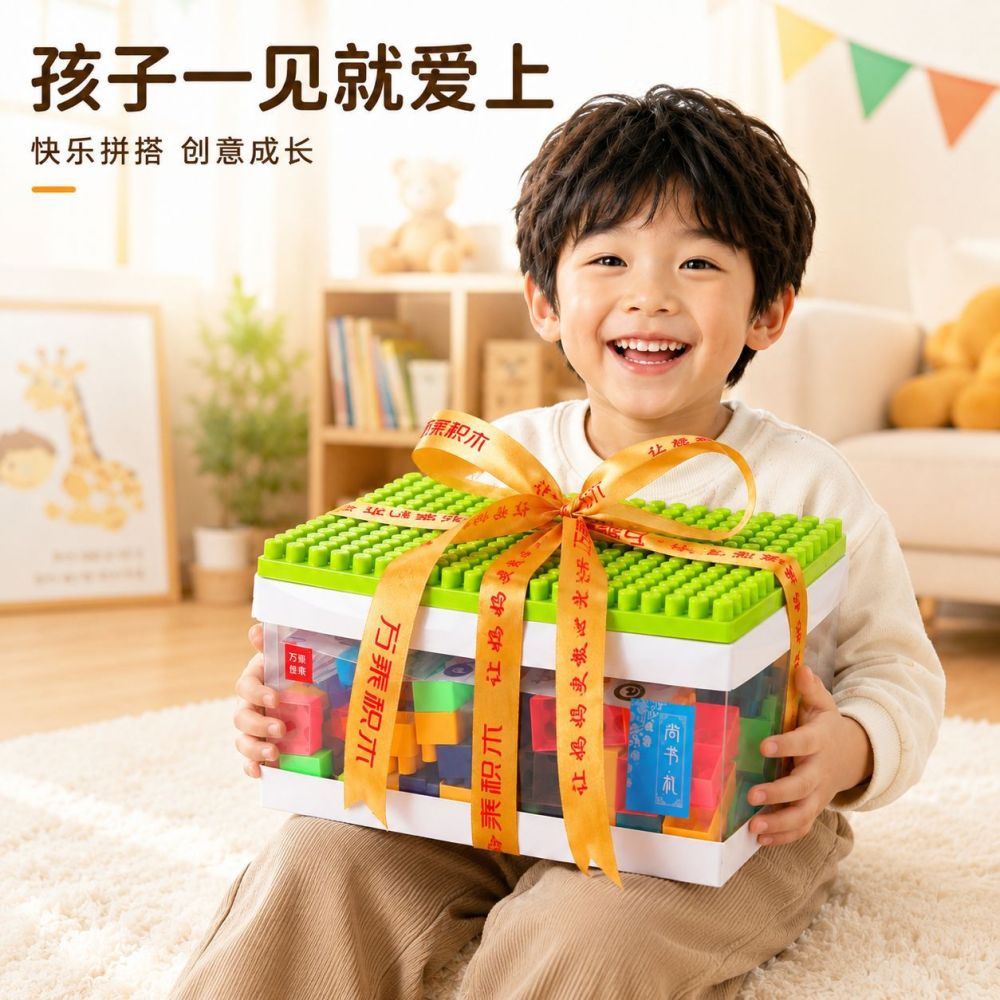 Large Particle Building Blocks for Children, Educational Puzzle Set