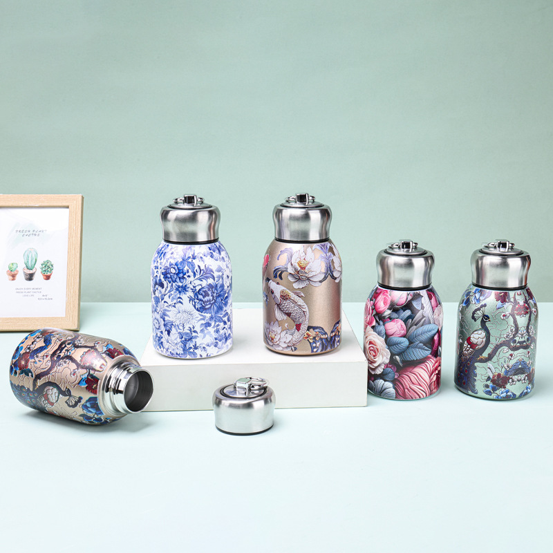 316 Stainless Steel Mini Thermos Cup with Lift Handle for Students