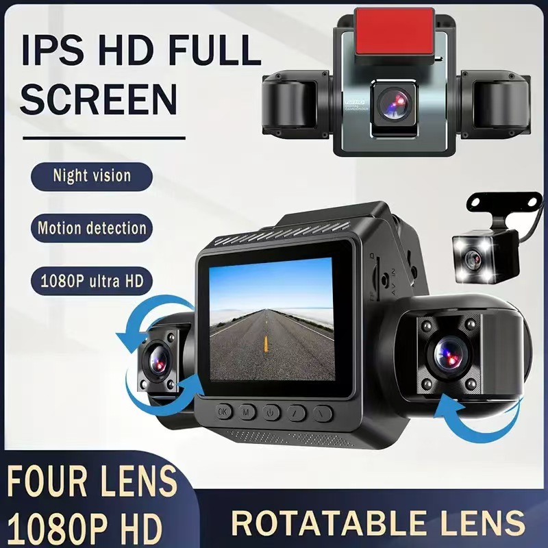 Dash cam 4-lens, 1080P HD, night vision, WiFi - 1
