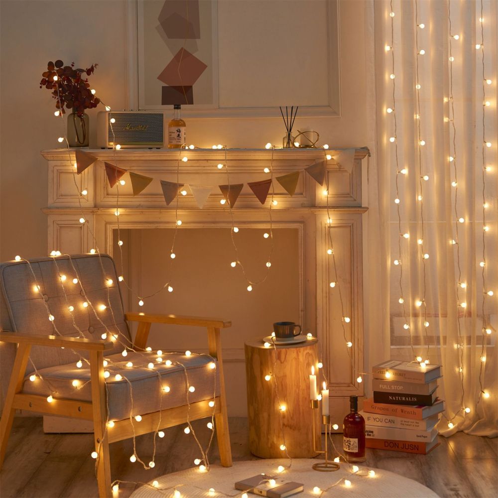 LED String Lights Round Ball Colorful Blinking Starry Sky