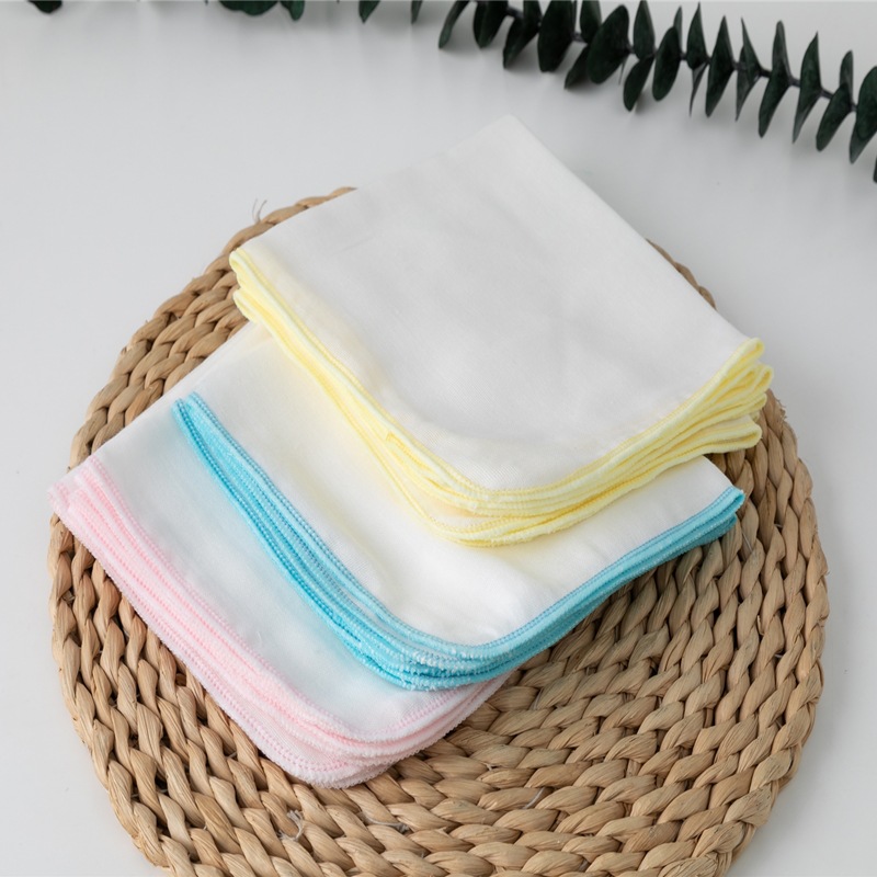 Pure cotton gauze baby handkerchief high-density saliva towel baby burp cloth double-layer feeding face towel small square towel wholesale