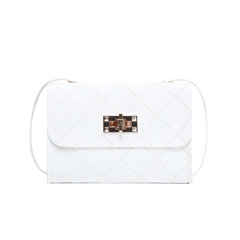 2024 neue diamantgeprägte kleine quadratische Tasche mit Schloß und Trageriemen tägliche einfache Geldbörse für Kleingeld modische kleine Tasche Dropshipping - 6