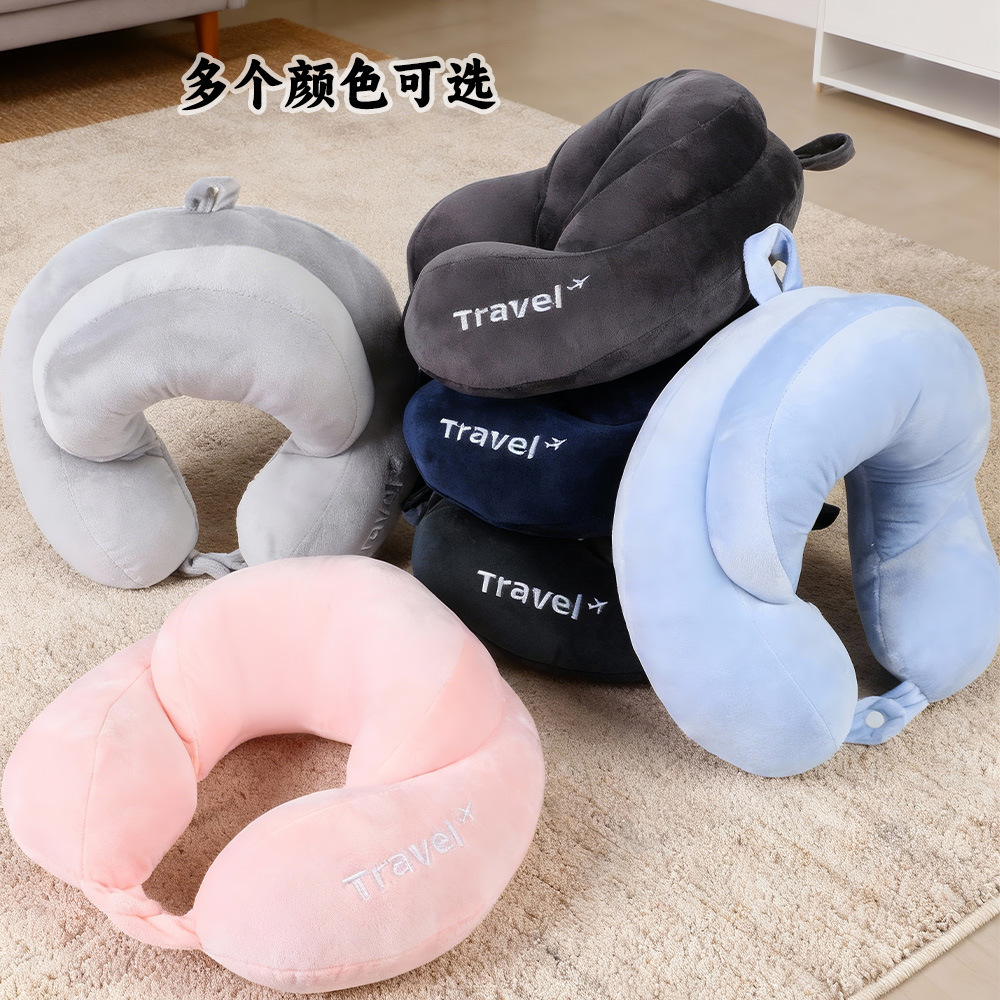 U-şekilli memory foam boyun yastığı, taşınabilir seyahat desteği - 1