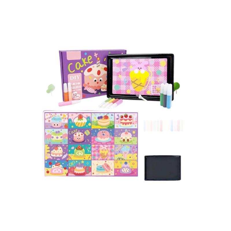 Beliebtes neues Sandmalerei-Kinder-Buntsand-Handwerksset, Sandbild-Bausatz für Kinder von 3-6 Jahren, pädagogisches Spielzeug, DIY Sandmalerei