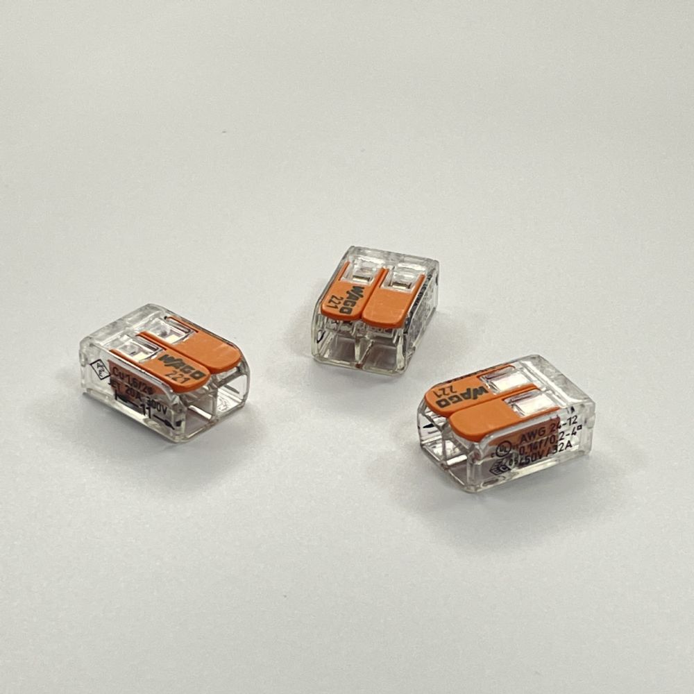 Wago 221-412 Wire Connector, Push-In Spring Terminal, Insulated
