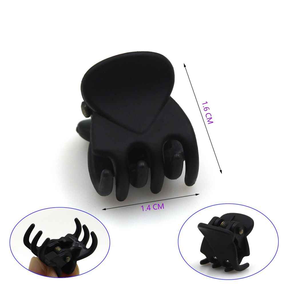 1.5 cm große runde Haarspange mit Mini-Kopf, matte schwarze Haarspange mit Pony, seitliches Haaraccesoire, Prinzessin-Haarschmuck. - 7