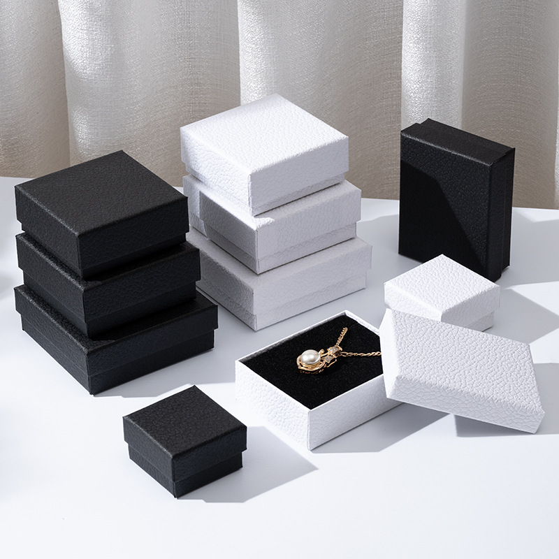 Textured Luxury Jewelry Packaging Box Necklace Bracelet Ring Box Two-Piece Lid Earring Bracelet Jewelry Storage Box