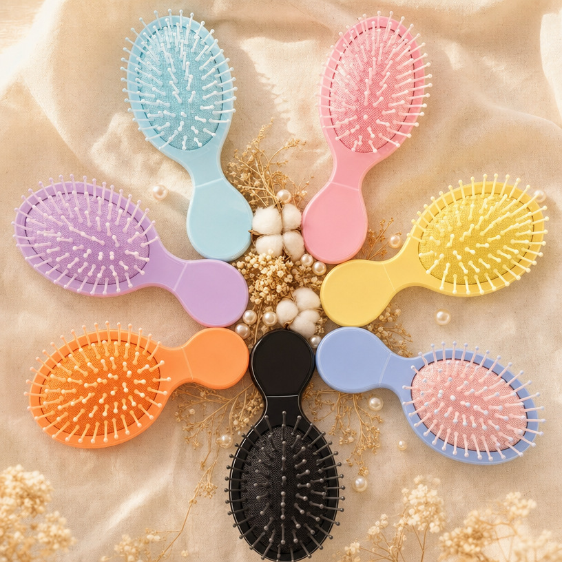 Macaron Mini Air Cushion Massage Comb, Portable Pocket Hair Comb