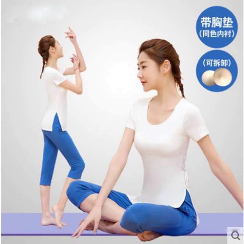 Women's Modal Yoga Set, Short Sleeve and Capri Pants, Plus Size - 1