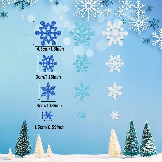 Christmas Snowflake Self-Adhesive Glitter EVA Foam Stickers