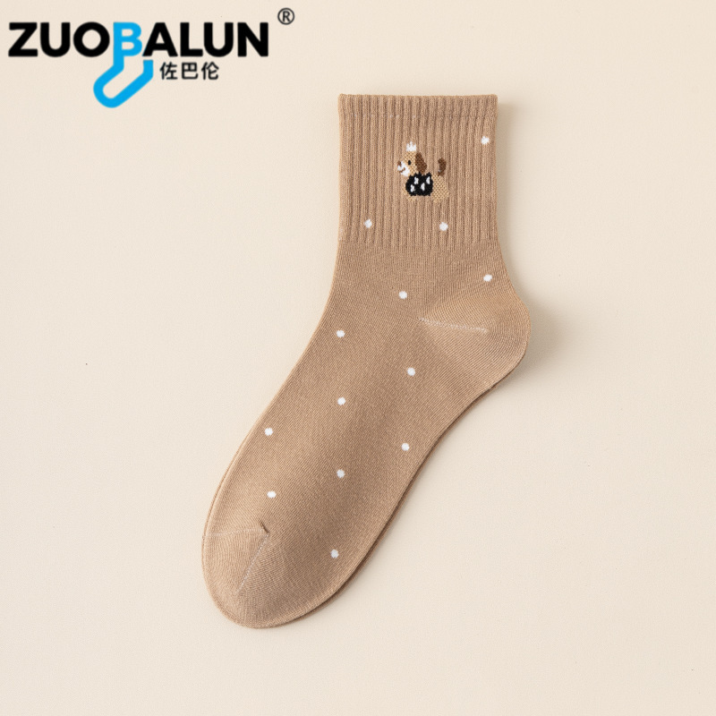 Xinjiang-Baumwollsocken für Damen, Frühlings- und Herbst-Mittellange Socken, reine Baumwolle, antibakteriell, geruchshemmend, atmungsaktiv, Sportsocken, trendige Cartoon-Baumwollsocken im Großhandel - 11