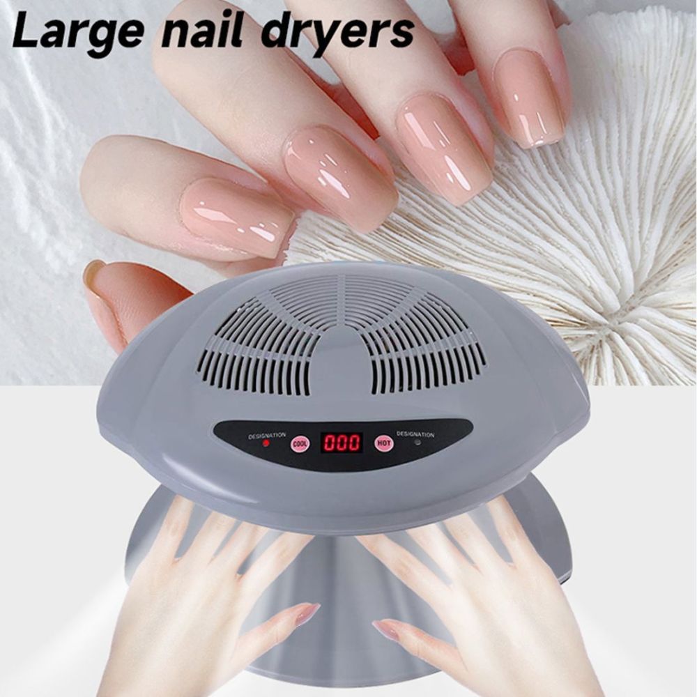 Nail polish dryer with dual hot and cold air function for hands and feet