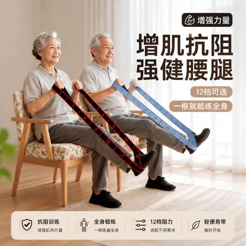 Digital resistance band for leg and thigh strength training