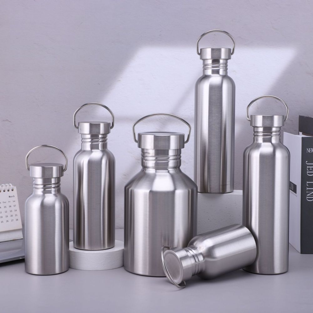 304 stainless steel water cup sports water bottle outdoor portable large capacity water bottle stainless steel single-layer American wide-mouth bottle - 3