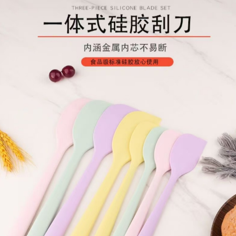 Ev hepsi bir arada yüksek sıcaklığa dayanıklı gıda sınıfı silikon yumuşak kazıyıcı pişirme krem ​​kürek spatula karıştırma kazıyıcı aracı - 1