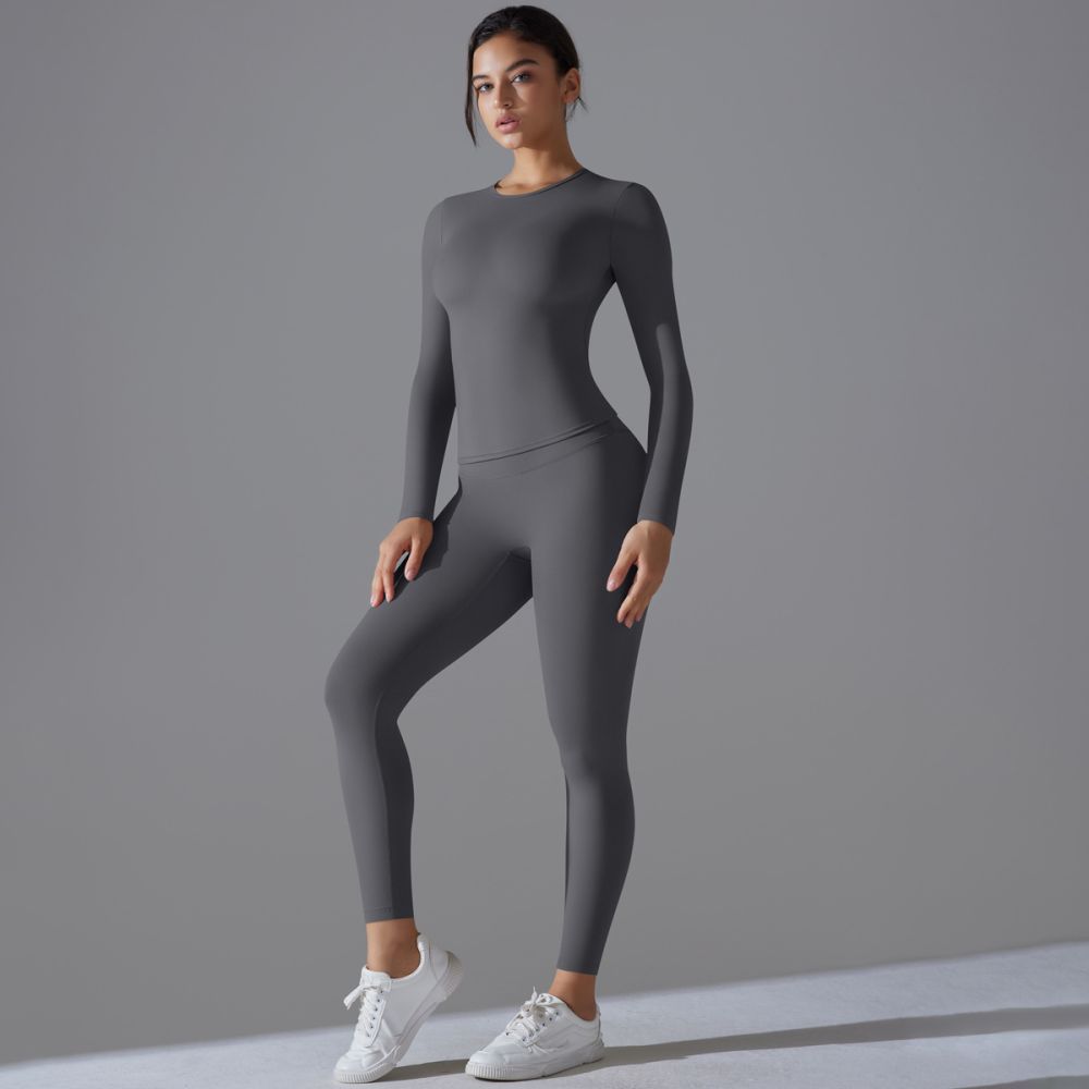 Kadın Uzun Kollu Yoga Üst Takımı, Cilt Dostu, Pilates ve Koşu İçin - 1