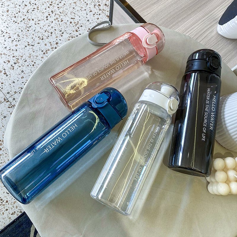 Açık hava sporları taşınabilir su bardağı, doğrudan içme, açılır kapak, plastik bardak, yüksek görünümlü dereceli bardak, büyük kapasiteli bardak