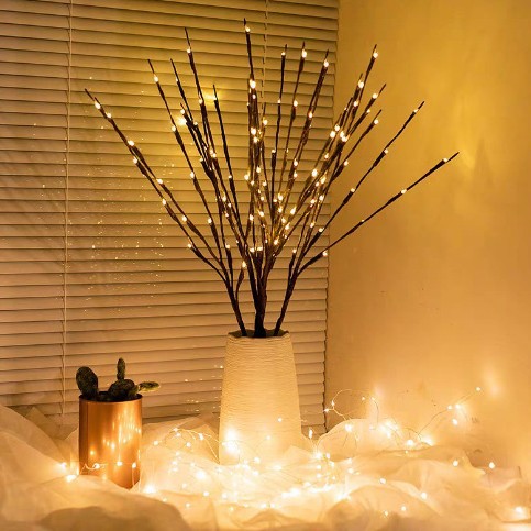 Artificial Branch LED String Lights, Rattan Style, Room and Bedroom Decoration - 1