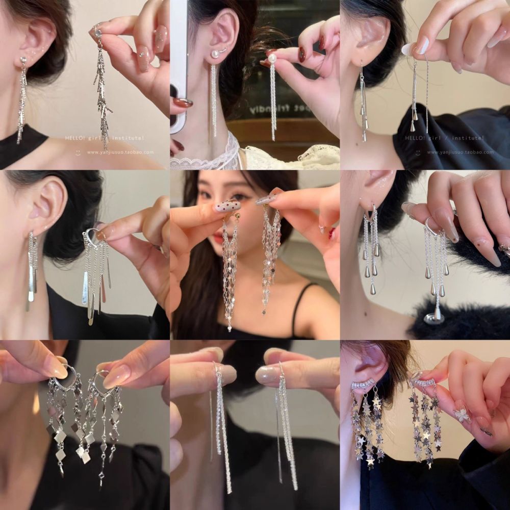 Tassel earrings elegant style lightweight luxury - 1