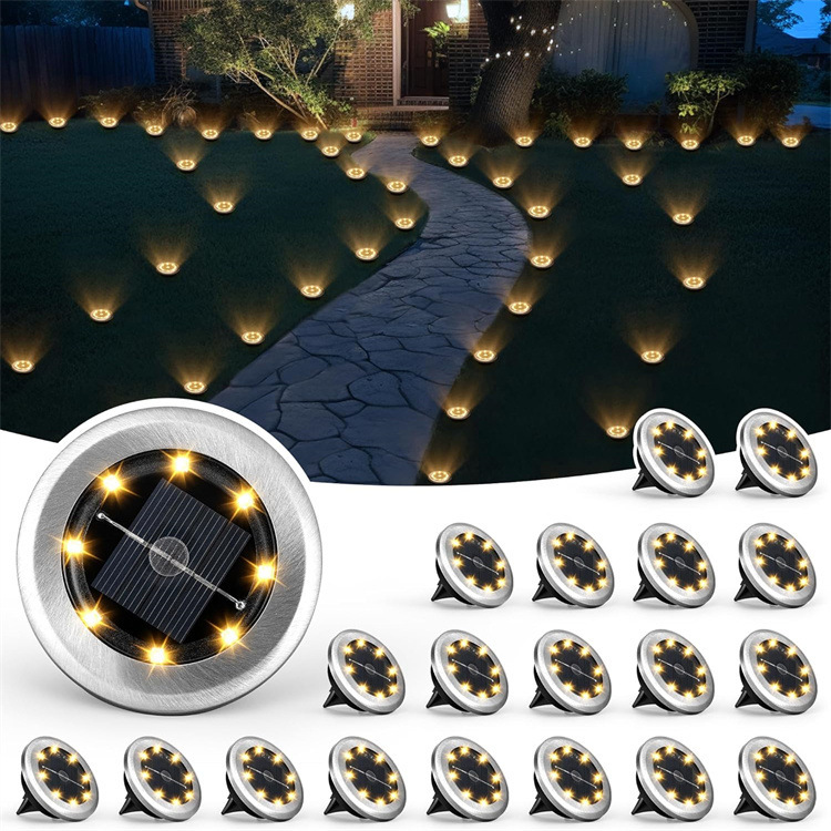 Solar Lawn Light Outdoor Garden Light Mini Small Ground Buried Light Stainless Steel Induction LED Stake Ground Light