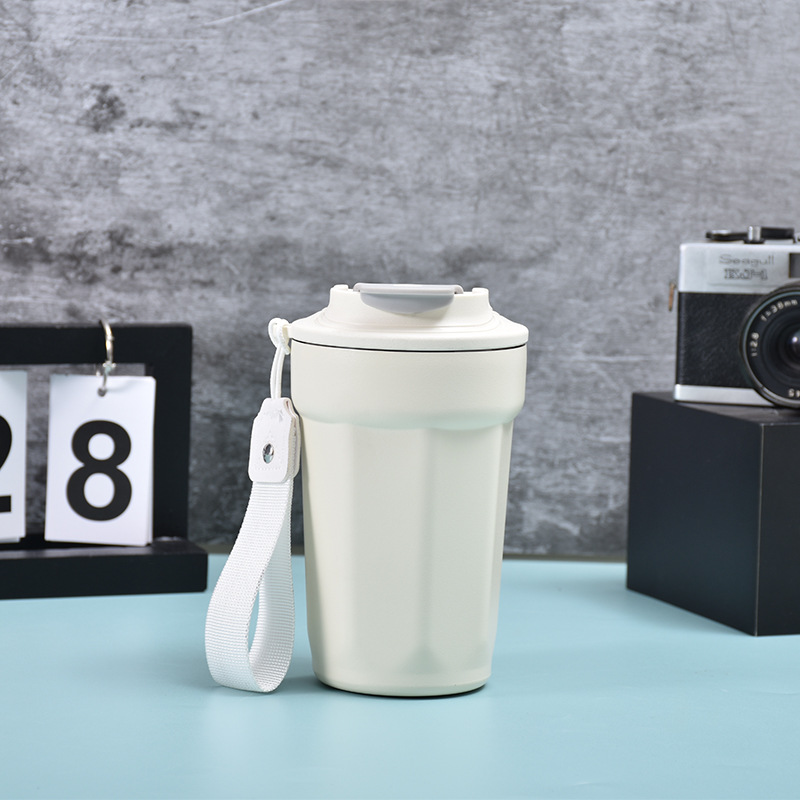 High-visibility 316 stainless steel thermos cup, octagonal coffee mug, portable rope, outdoor promotional gift, customizable water cup - 9
