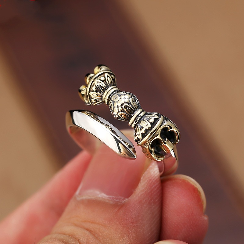 Chiba King Kong 925 silver men's ring, adjustable