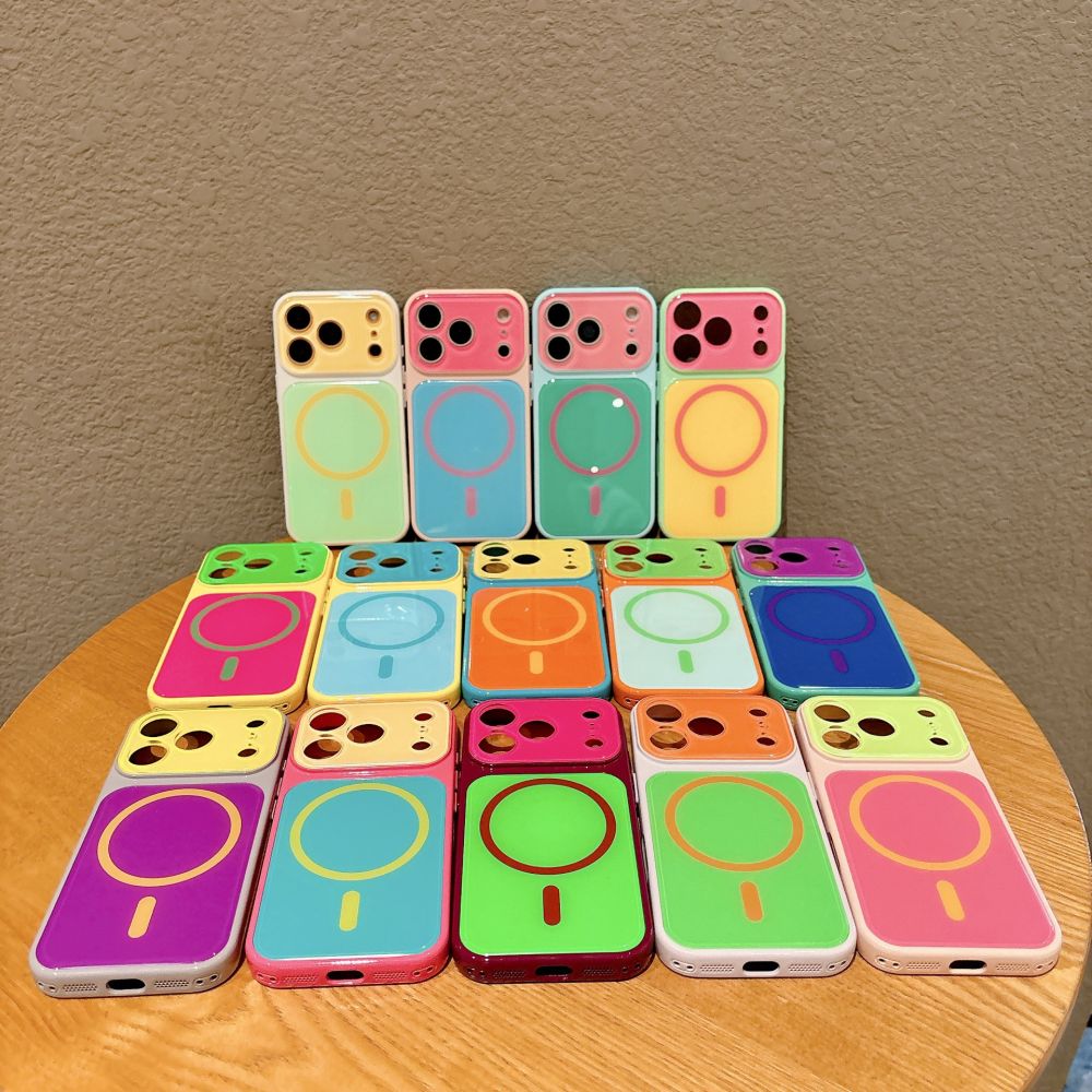 Dopamine Color-Block Phone Case for Apple iPhone 17 Pro Max, Fits iPhone 18 Pro, Full Wrap Protection for 16/15, Magnetic