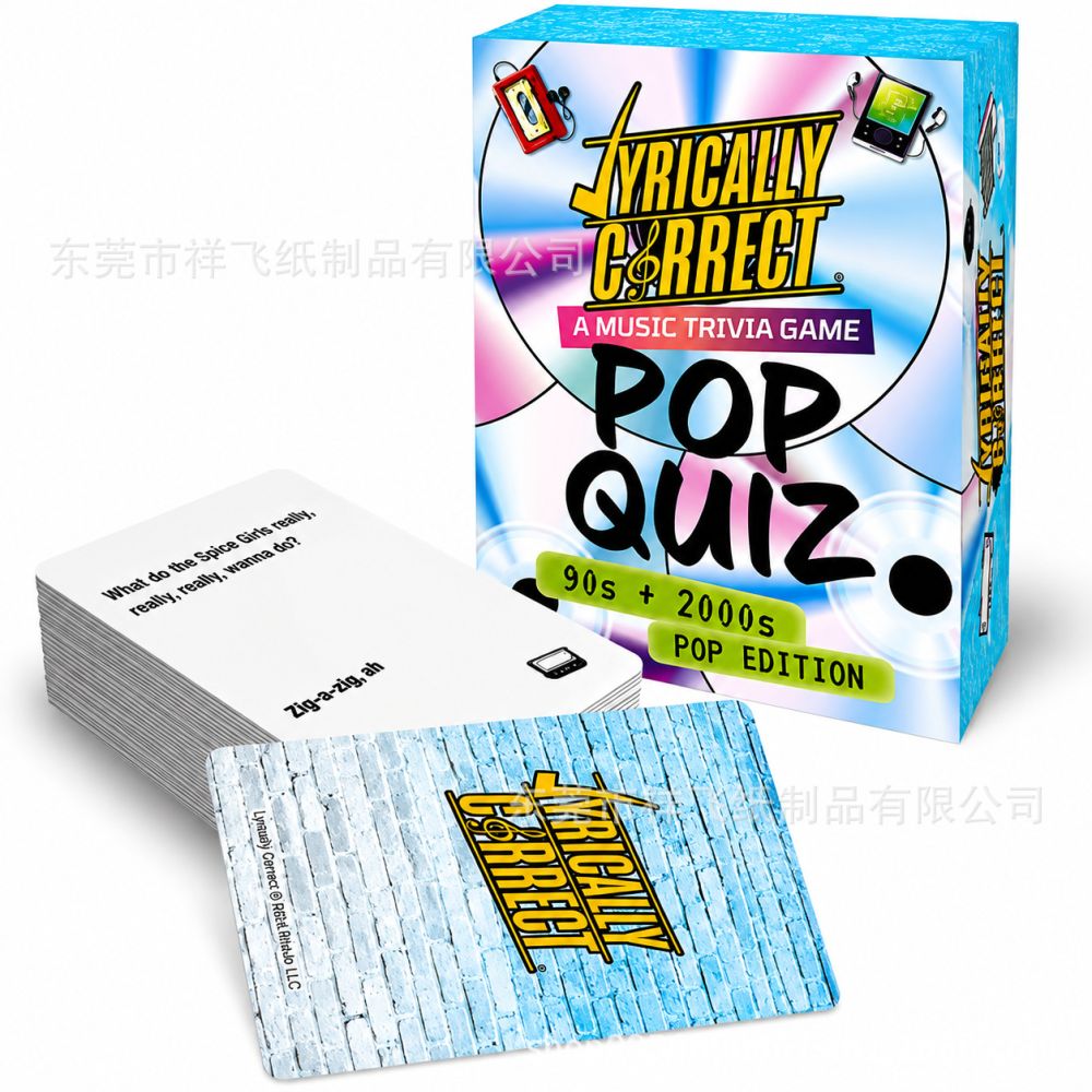 Lyrically Correct POP QUIZ English Song Guessing Party Card Game