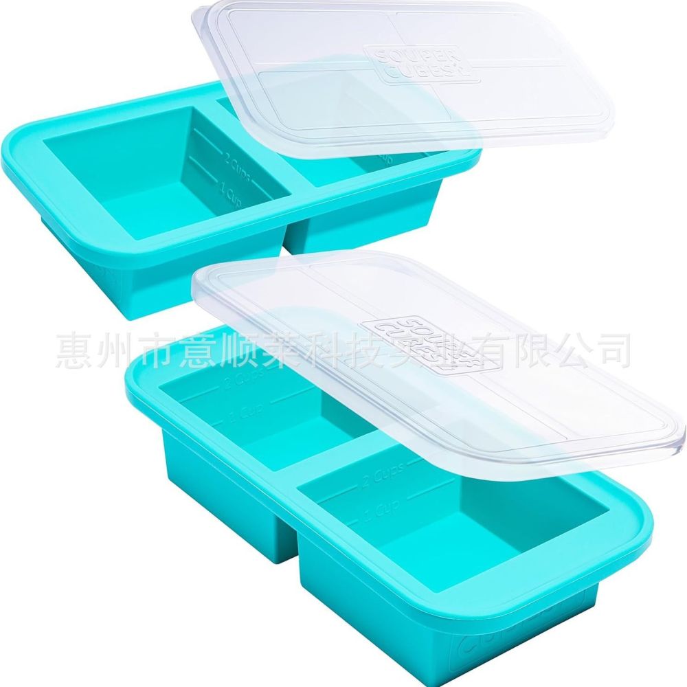 Food grade silicone large ice molds ice cube molds with lid commercial whiskey ice tray soup freezing tray. - 7